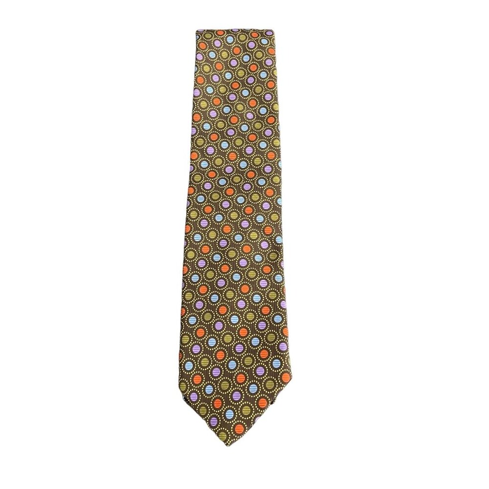 Robert Talbott Best of Class Brown Circle Design Silk Tie